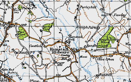 Old map of Braddocks Barn in 1946