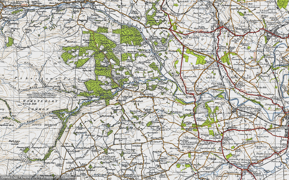 Old Map of Hamsterley, 1947 in 1947