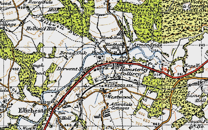 Old map of Hamsterley in 1947