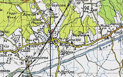Old map of Hamstreet in 1940