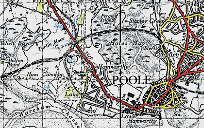 Old map of Hamworthy in 1940