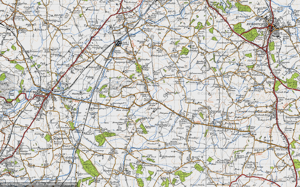 Old Map of Hanbury, 1947 in 1947