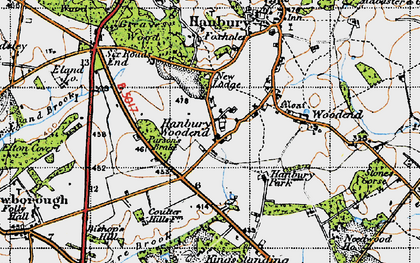 Old map of Bolingbroke Wood in 1946