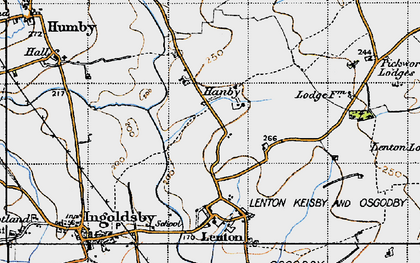 Old map of Hanby in 1946