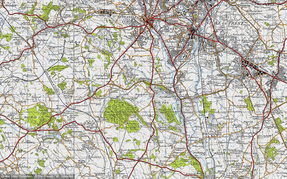 Old Map of Hanchurch, 1946 in 1946