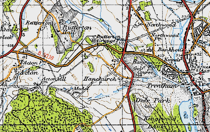 Old map of Hanchurch in 1946