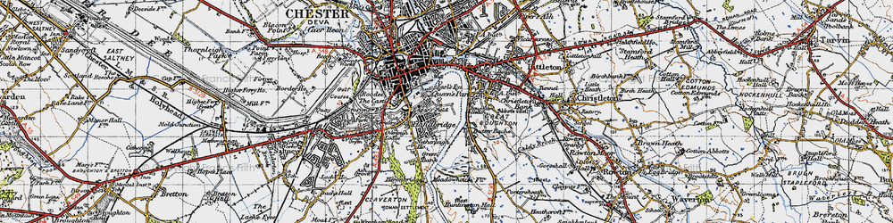 Old map of Handbridge in 1947