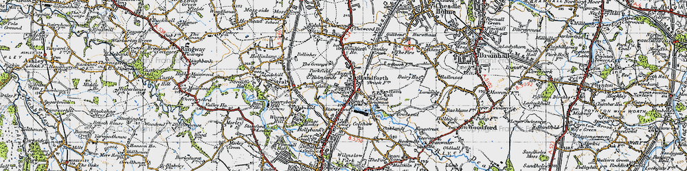 Old map of Handforth in 1947