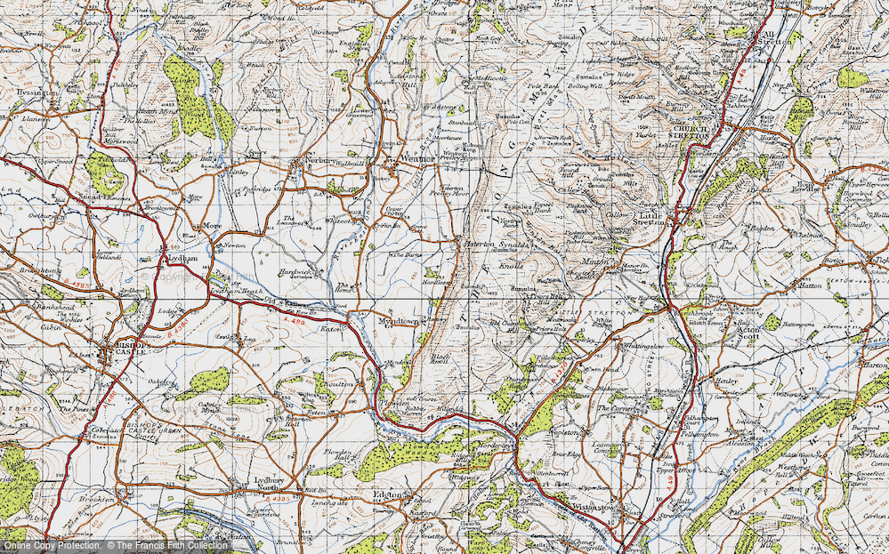 Old Map of Handless, 1947 in 1947