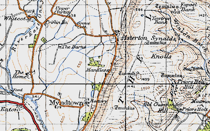 Old map of Handless in 1947