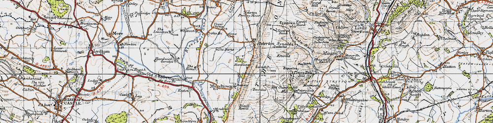 Old map of Handless in 1947