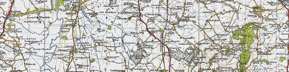 Old map of Handley in 1947