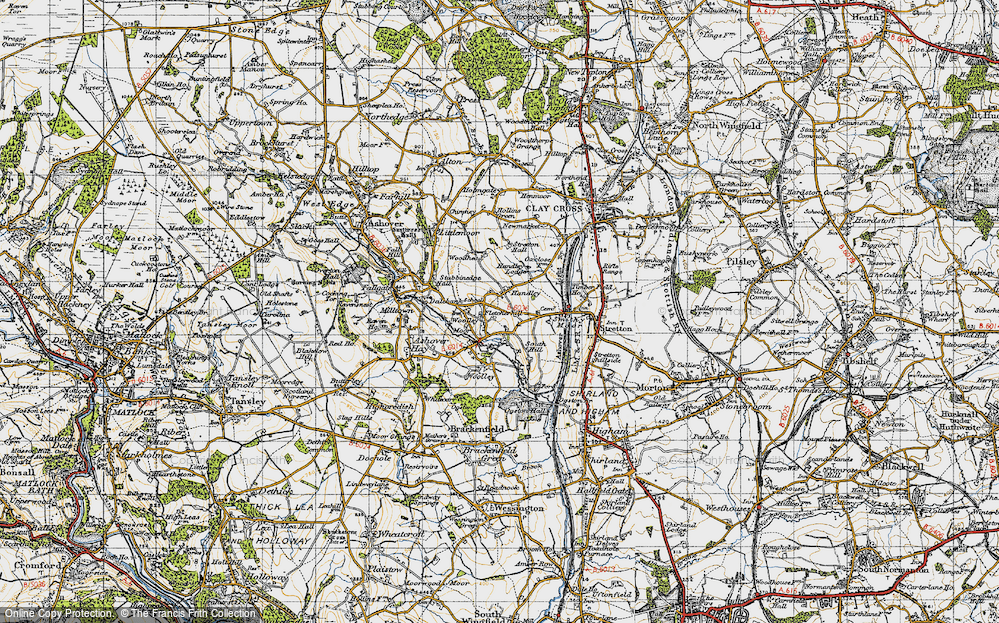 Old Map of Historic Map covering Fletcherhill in 1947