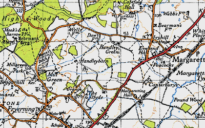 Old map of Handley Green in 1946