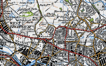 Old map of Handsworth in 1946