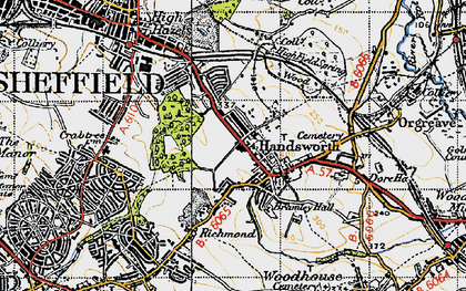 Old map of Handsworth in 1947