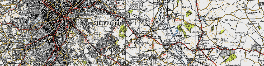 Old map of Handsworth in 1947