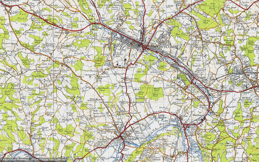 Old Map of Handy Cross, 1947 in 1947