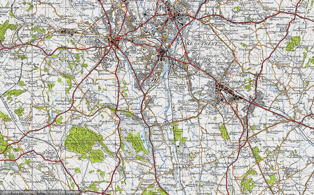 Old Map of Hanford, 1946 in 1946