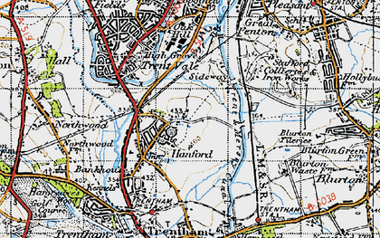 Old map of Hanford in 1946