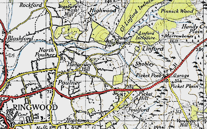Old map of Hangersley in 1940