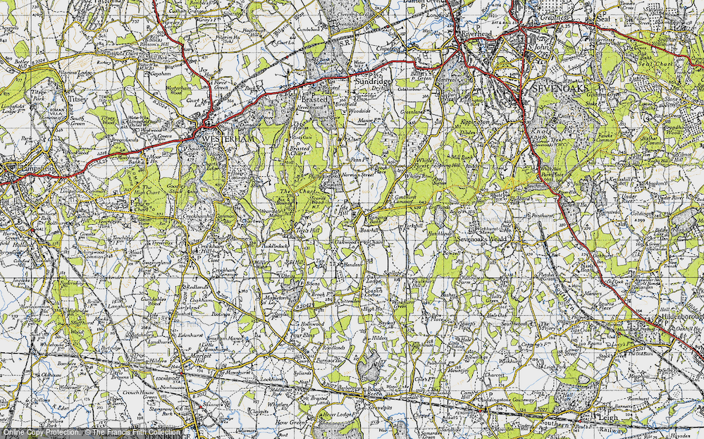 Old Map of Historic Map covering Boarhill in 1946