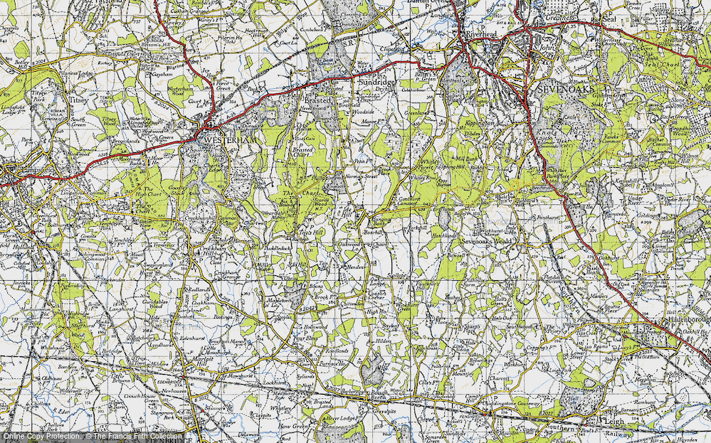 Old Map of Hanging Bank, 1946 in 1946