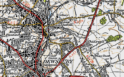 Old map of Hanging Heaton in 1947
