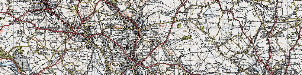 Old map of Hanging Heaton in 1947