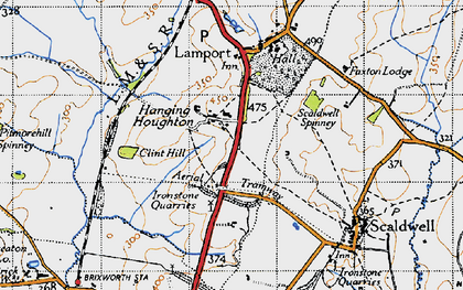 Old map of Hanging Houghton in 1946