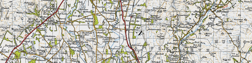 Old map of Auchenroddan Forest in 1947