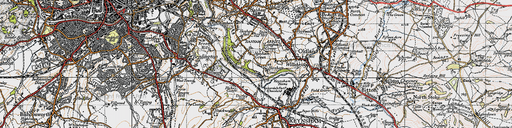 Old map of Hanham Green in 1946