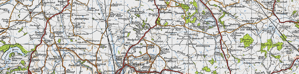 Old map of Hankelow in 1947