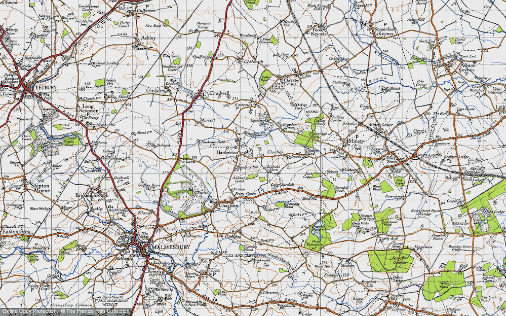 Old Map of Hankerton, 1947 in 1947