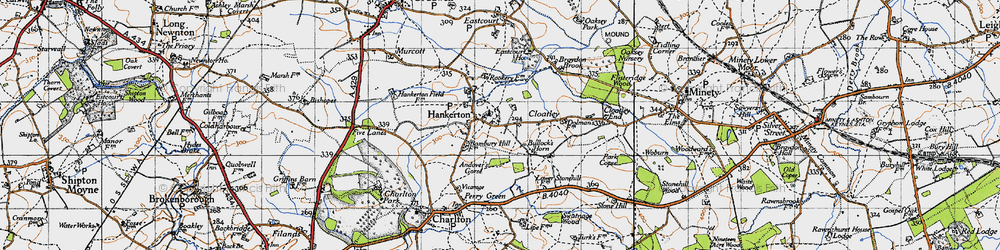 Old map of Hankerton in 1947