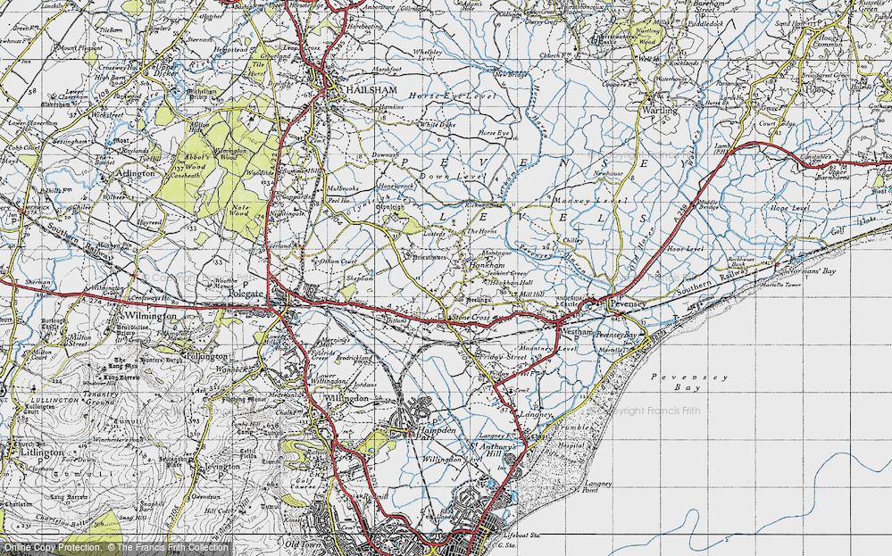 Old Map of Hankham, 1940 in 1940