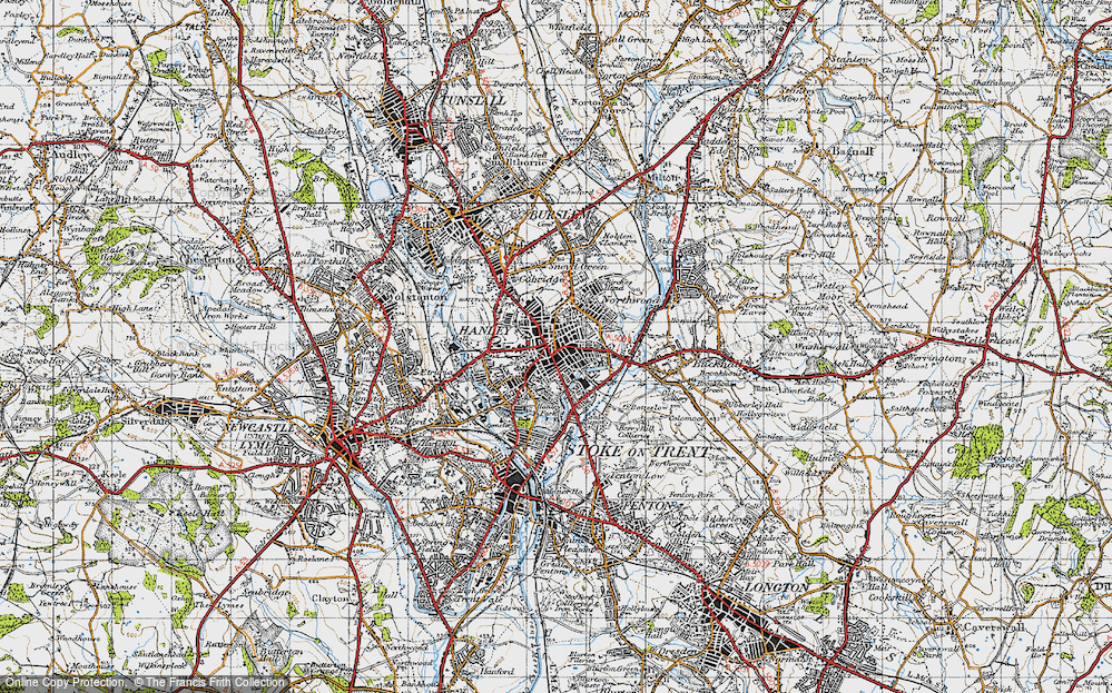 Old Map of Hanley, 1946 in 1946