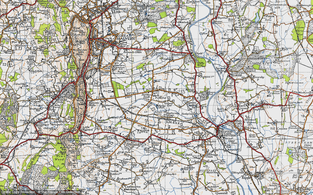 Old Map of Hanley Swan, 1947 in 1947
