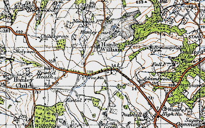 Old map of Hanley William in 1947