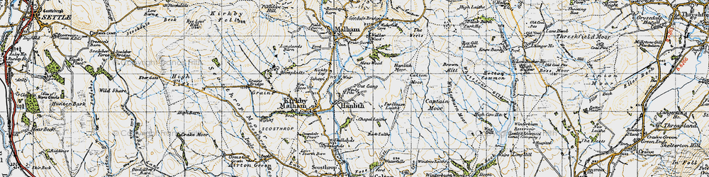 Old map of Winterburn Moor in 1947