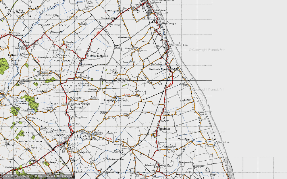 Old Map of Hannah, 1946 in 1946