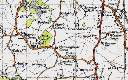 Old map of Hanningfields Green in 1946