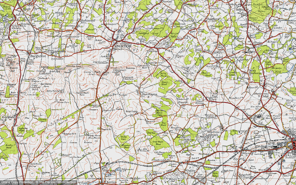 Old Map of Hannington, 1945 in 1945
