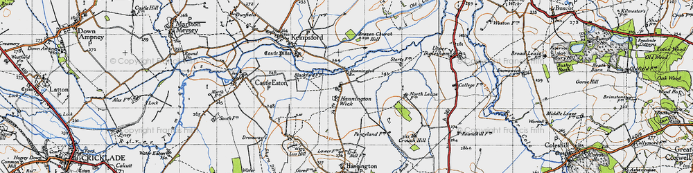 Old map of Hannington Wick in 1947