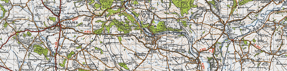 Old map of Alton Common in 1946