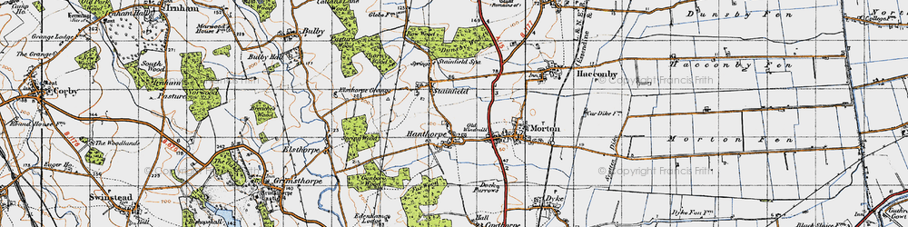Old map of Hanthorpe in 1946