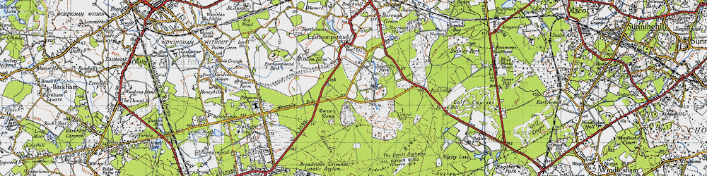 Old map of Hanworth in 1940