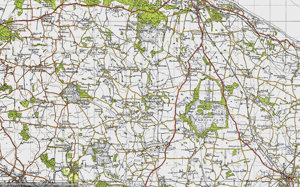 Old Map of Hanworth, 1945 in 1945