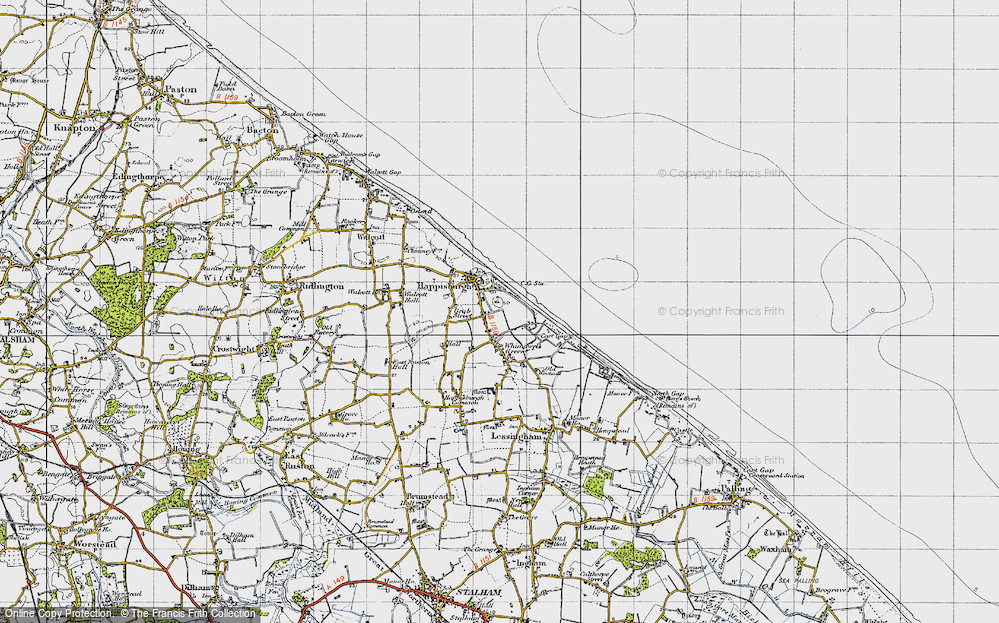 Old Map of Happisburgh, 1945 in 1945