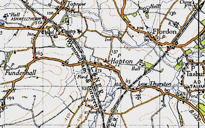 Old map of Hapton in 1946